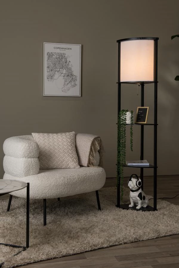 Lucide MENNO - Floor lamp - 1xE27 - Black - atmosphere 1